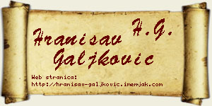 Hranisav Galjković vizit kartica